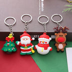 Silicone Christmas Snowman Keychain Cartoon Holiday Characters
