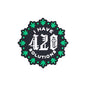 Silicone Focal Beads Green Leaves Bold Text Coffee 420 Design 20pcs 4
