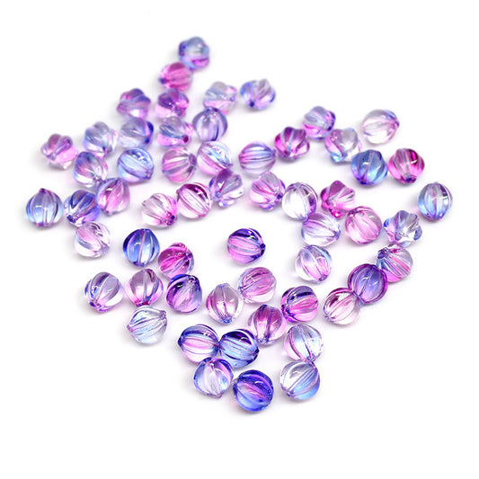 Czech Glass Beads Pumpkin 8mm Pastel Glow Grooved 100pcs 2