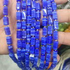 Lampwork Square Glass Beads 6x12mm Nepal Marble Texture 32pcs 2