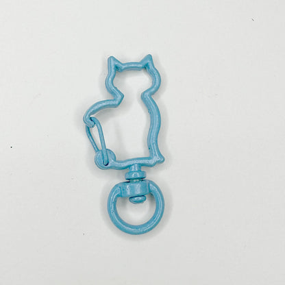 Zinc Alloy Kitten Shaped Colorful Buckle Keychain Clasps 20pcs 37mm 16
