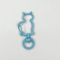 Zinc Alloy Kitten Shaped Colorful Buckle Keychain Clasps 20pcs 37mm 16