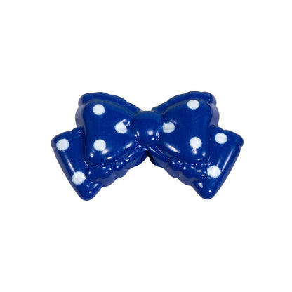 Polka Dotted Double Layer Bow Acrylic Beads 25mm Colorful Glossy 10pcs 8