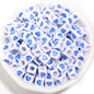 Square Acrylic Beads 6.7mm Glossy Dripping Oil Love Design 100pcs 7