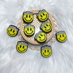 Silicone Focal Beads Smiley Flower Wearing Daisy Crown 20pcs 5