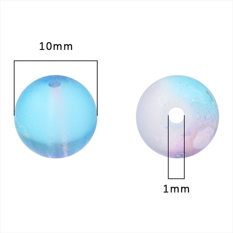 Frosted Round Glass Beads 10mm Matte Gold Fleck Mixed Colors 60pcs 4