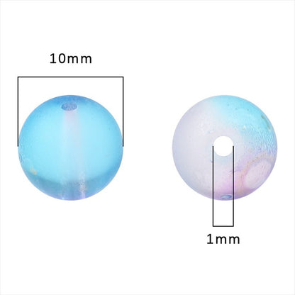 Frosted Round Glass Beads 10mm Matte Gold Fleck Mixed Colors 60pcs 4