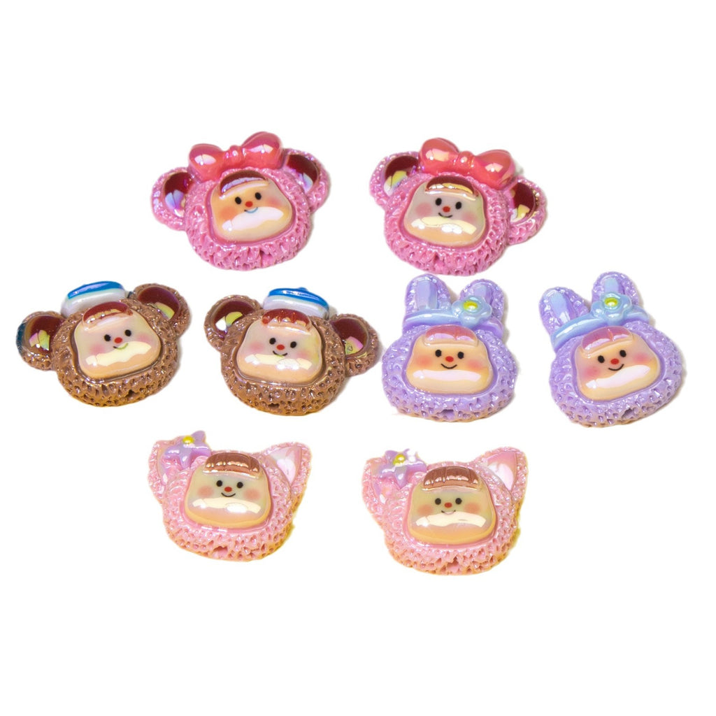 Plating Cute Duoduo Girl Series Resin Beads Glossy Animal Faces 10pcs 5