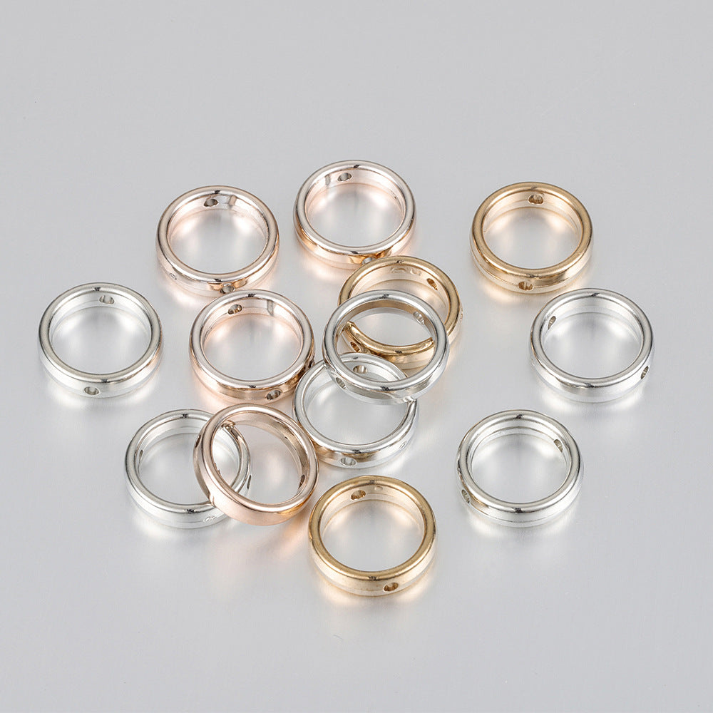 Circle Acrylic Beads 15mm Metallic Finish Mixed Colors 100pcs
