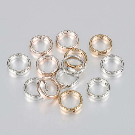 Circle Acrylic Beads 15mm Metallic Finish Mixed Colors 100pcs