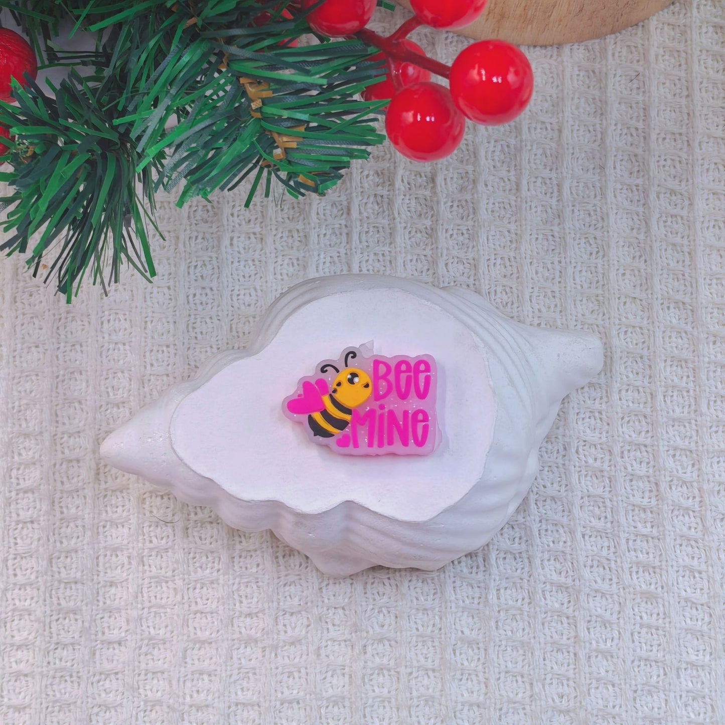 Silicone Focal Beads Small Bees Smiling Faces With Text Bee Mine 20pcs 9