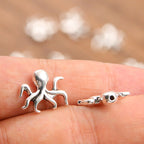 Octopus Metal Beads 14mm Antique Silver Tone 100pcs 3