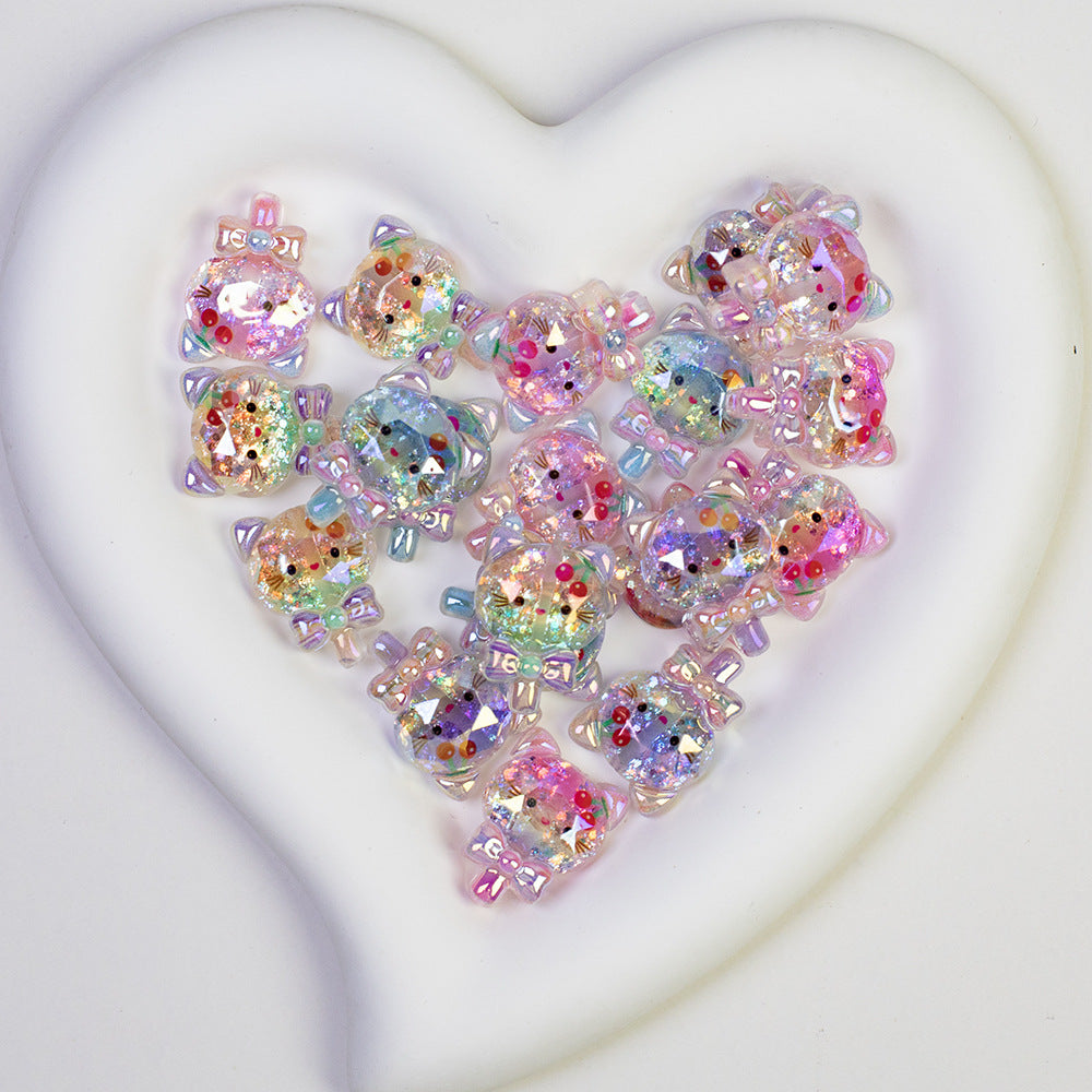 Plating Shimmer Hello Kitty Resin Beads 25mm Magic Wand 20pcs 4
