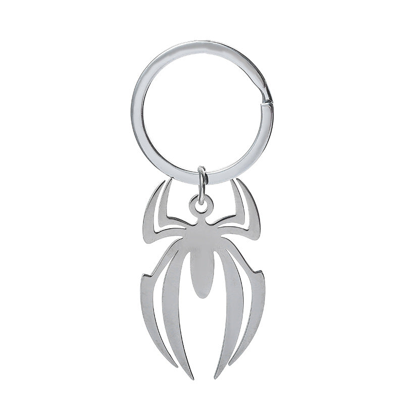 Stainless Steel Halloween Spider Keychain Metallic Finish 5