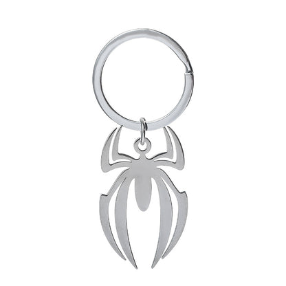 Stainless Steel Halloween Spider Keychain Metallic Finish 5