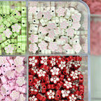 Flower Metal Beads 10mm Baking Painted Two-Color Zinc Alloy 10pcs 4