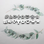 Chrome Alloy Rhinestone Beads Star Heart Crown Shapes 4pcs 3