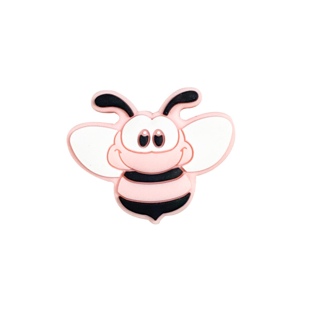 Silicone Focal Beads Bee With Large Eyes Pastel Colors 10pcs 16