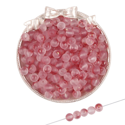 Frosted Round Glass Beads 8mm Pastel Jewel Tones Matte Finish 100pcs 7