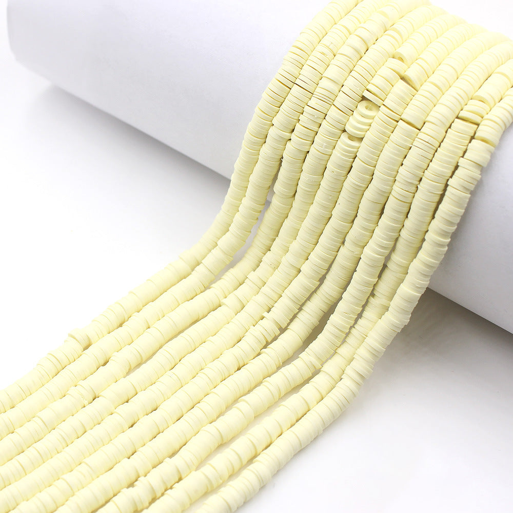 Flat Clay Beads 6mm Solid Color Polymer Spacer Discs 10strands 13
