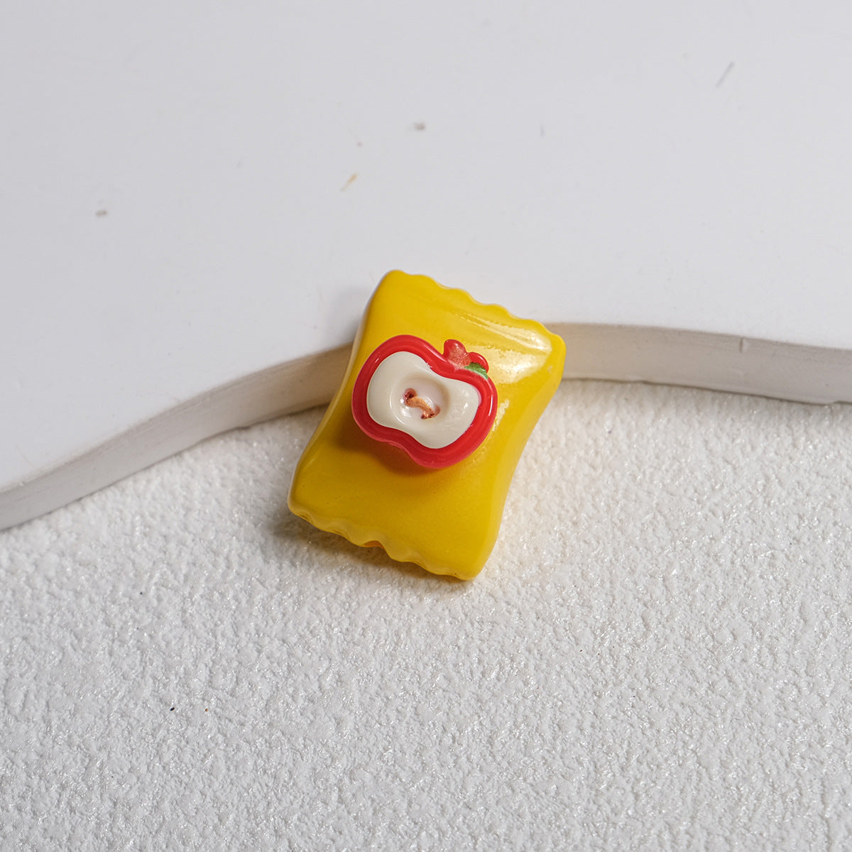 Fruit Snack Bag Acrylic Square Beads 23mm Glossy Detailed 10pcs 13