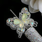 Double Sided Butterfly Rhinestone Beads 34mm Iridescent Alloy 2pcs 8