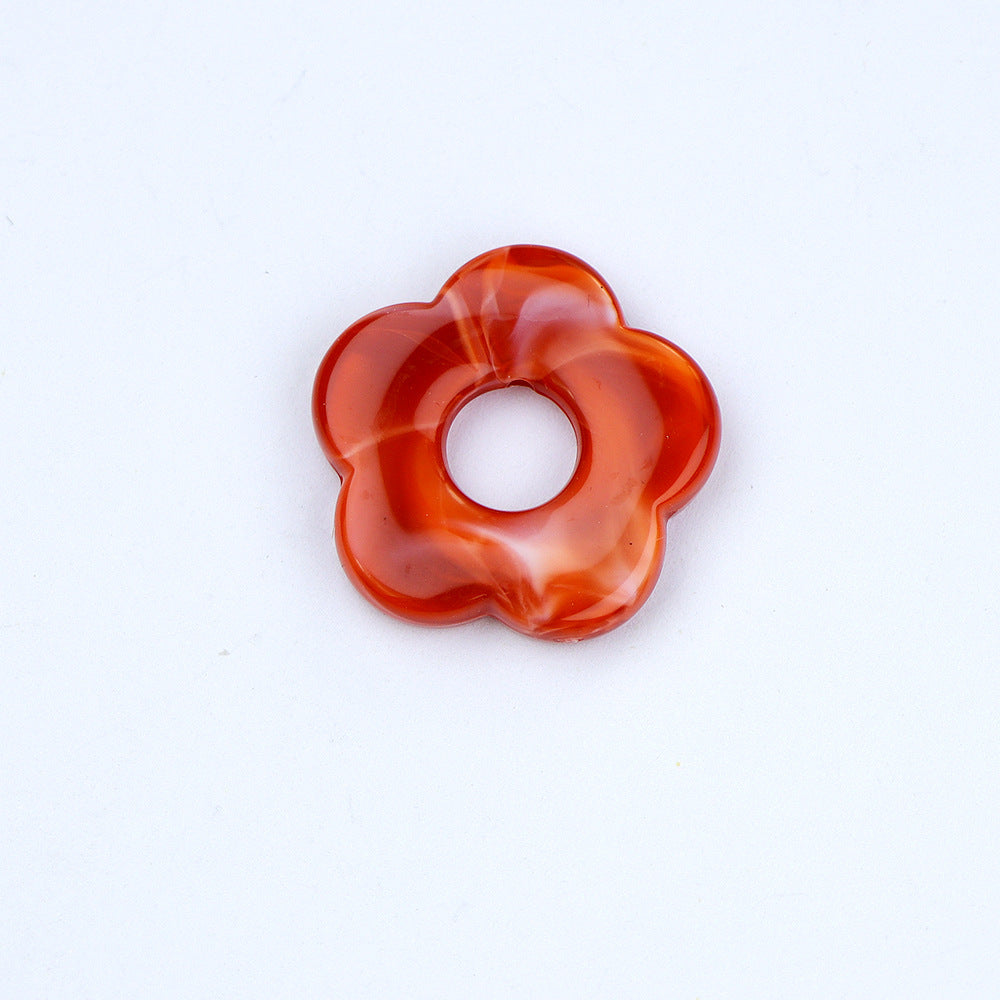 Acrylic Flower Spacer Beads 26mm Hollow Five Petal Large Hole 100pcs 26