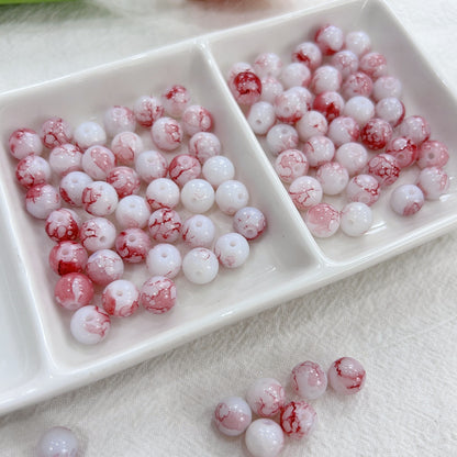 Czech Glass Beads Round 8mm Ink Painting Gradient Pastel 100pcs 15