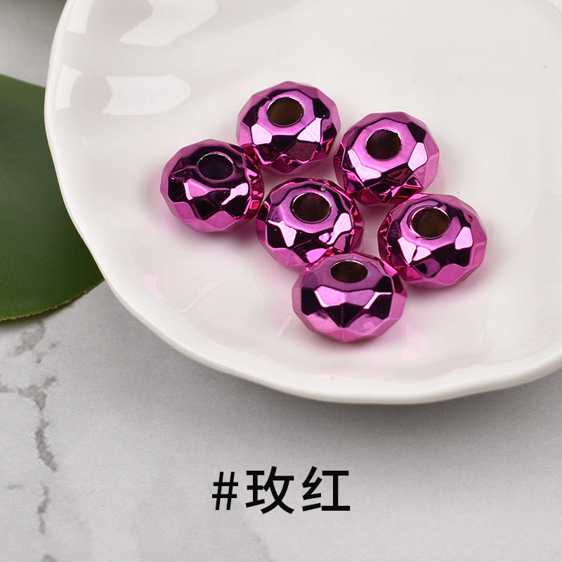 Acrylic Faceted Metallic Spacer Beads 15mm 50pcs 11
