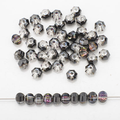 Glass Faceted Spacer Beads 8mm Plating Metallic Color 60pcs 13