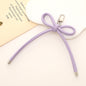 Colorful PU Leather Bow Keychain with Silver Tone Metal 3pcs 9
