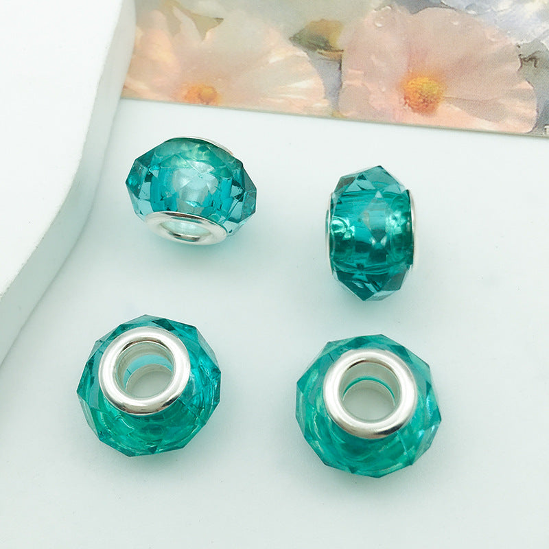 Mixed Design Resin Spacer Beads Green Tone Bulk 40pcs 17