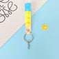 PVC Soft Rubber Bubble Wristlet Keychain Pastel Tie Dye Colors 7
