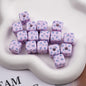 Vintage Spring Floral Plaid Square Acrylic Beads 13mm 50pcs 12