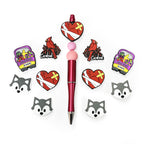 Silicone Focal Beads Cartoon Animals Red Cardinal Husky 20pcs 5