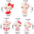 3D Hello Kitty Resin Beads 18-21mm Pastel Colors 25pcs 3