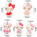 3D Hello Kitty Resin Beads 18-21mm Pastel Colors 25pcs 3
