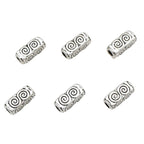 Tube Metal Beads 10mm Tibetan Geometric Circle Patterned 1pc 5