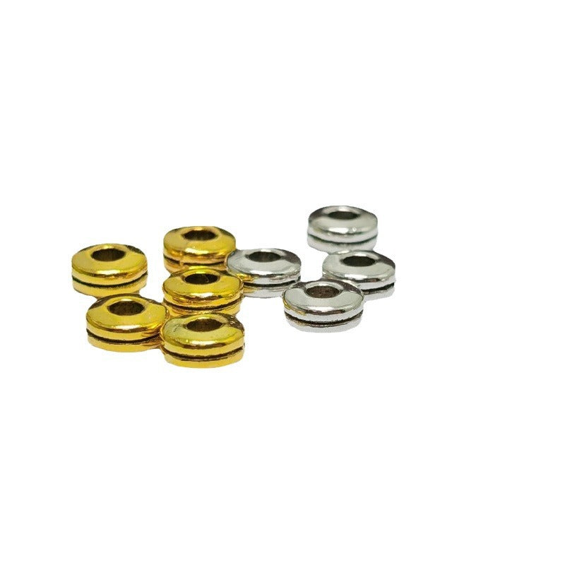 Alloy Double-Layer Spacer Beads 5mm 6mm Antique Gold Silver 100pcs 4