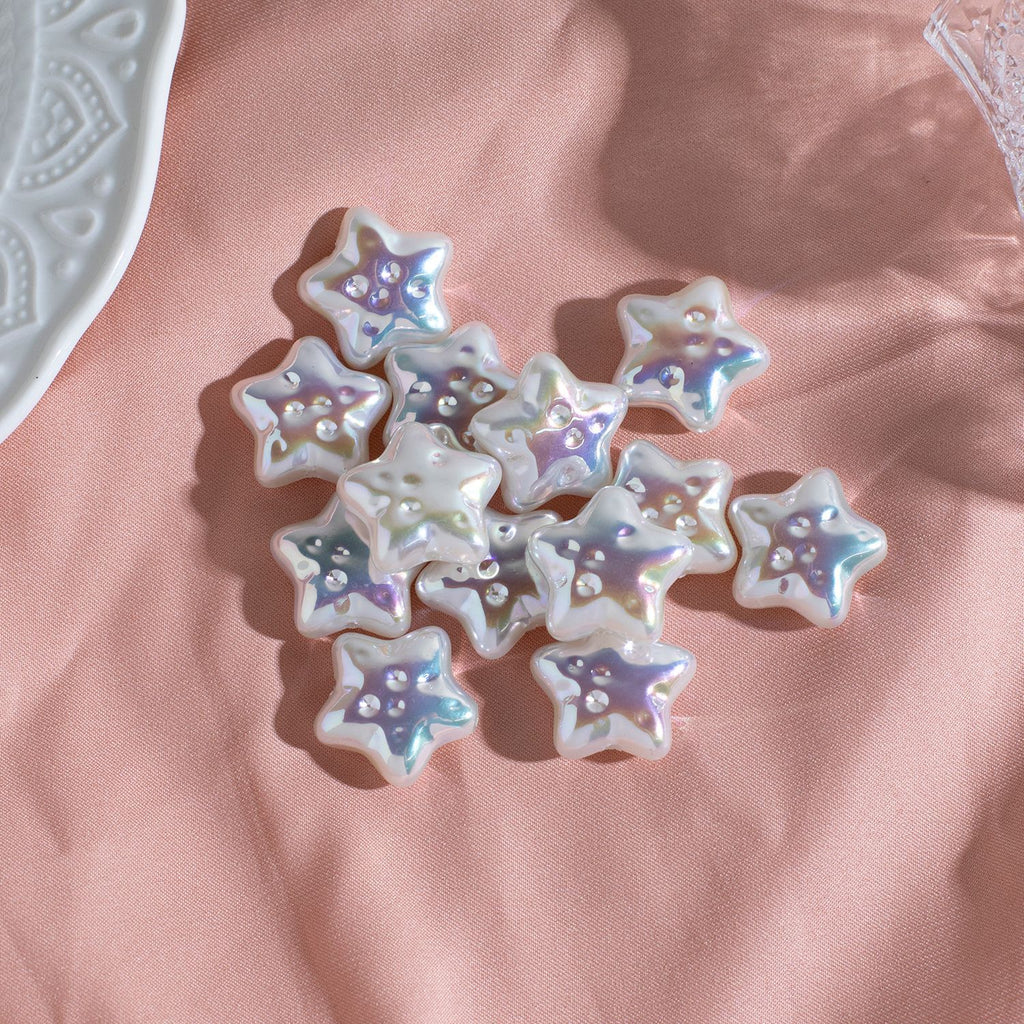 Baroque Star Acrylic Beads 19mm Imitation Pearl ABS Plastic 10pcs 4