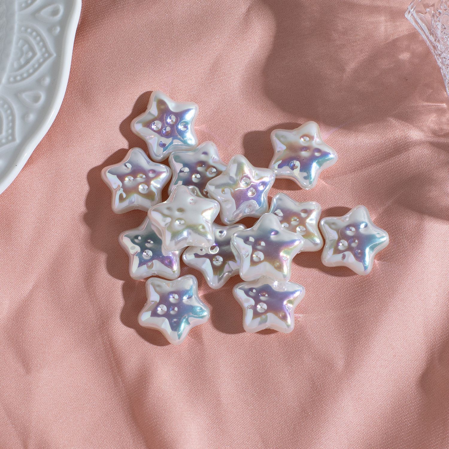 Baroque Star Acrylic Beads 19mm Imitation Pearl ABS Plastic 10pcs 4