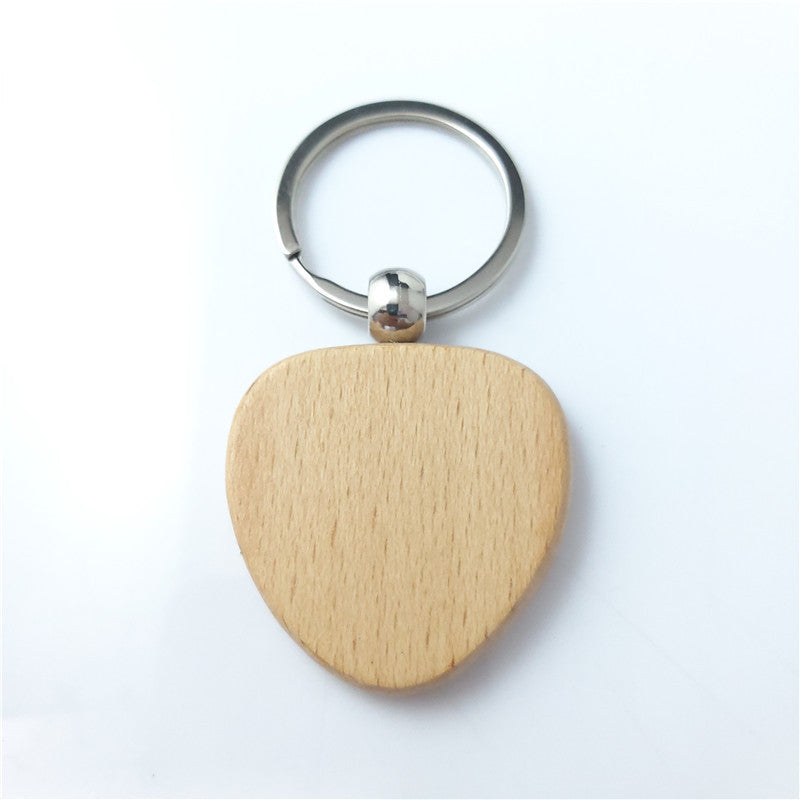 Wooden Blank Keychain Minimalist Natural Wood Shapes 7