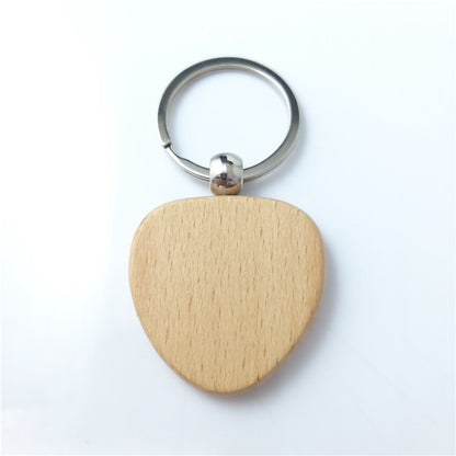 Wooden Blank Keychain Minimalist Natural Wood Shapes 7
