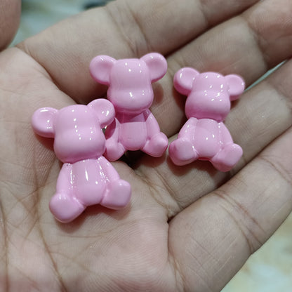 Baking Painted Bear Acrylic Beads 18x24mm Glossy Colorful 100pcs 4