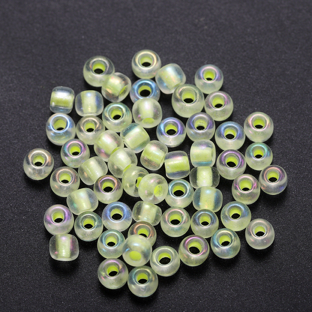 Glow In The Dark Seed Glass Beads 3mm Multicolor Stripes 1800pcs 7