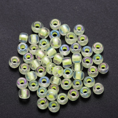 Glow In The Dark Seed Glass Beads 3mm Multicolor Stripes 1800pcs 7