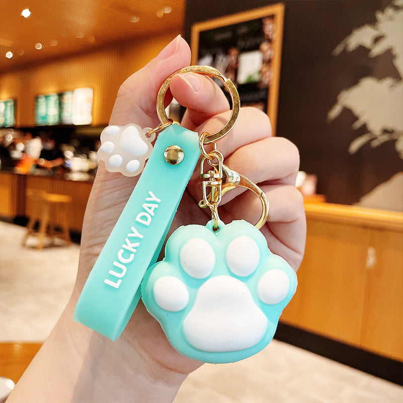 PVC Cat Claw Keychain Soft Adhesive Cute Animal Charm Vivid Colors 2