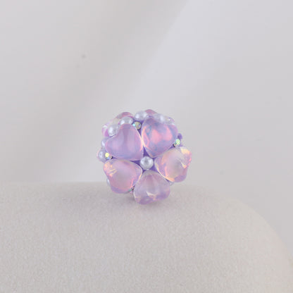 Moonstone Five-Petal Flower Clay Beads 19mm Opalescent 5pcs 13