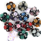Flower Cluster Clay Beads 22mm Gothic Shimmer Metallic Rose 5pcs