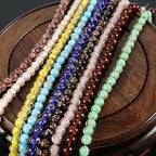 Lampwork Glass Beads Round 8-12mm Dyed Core Gold Foil 100pcs 2